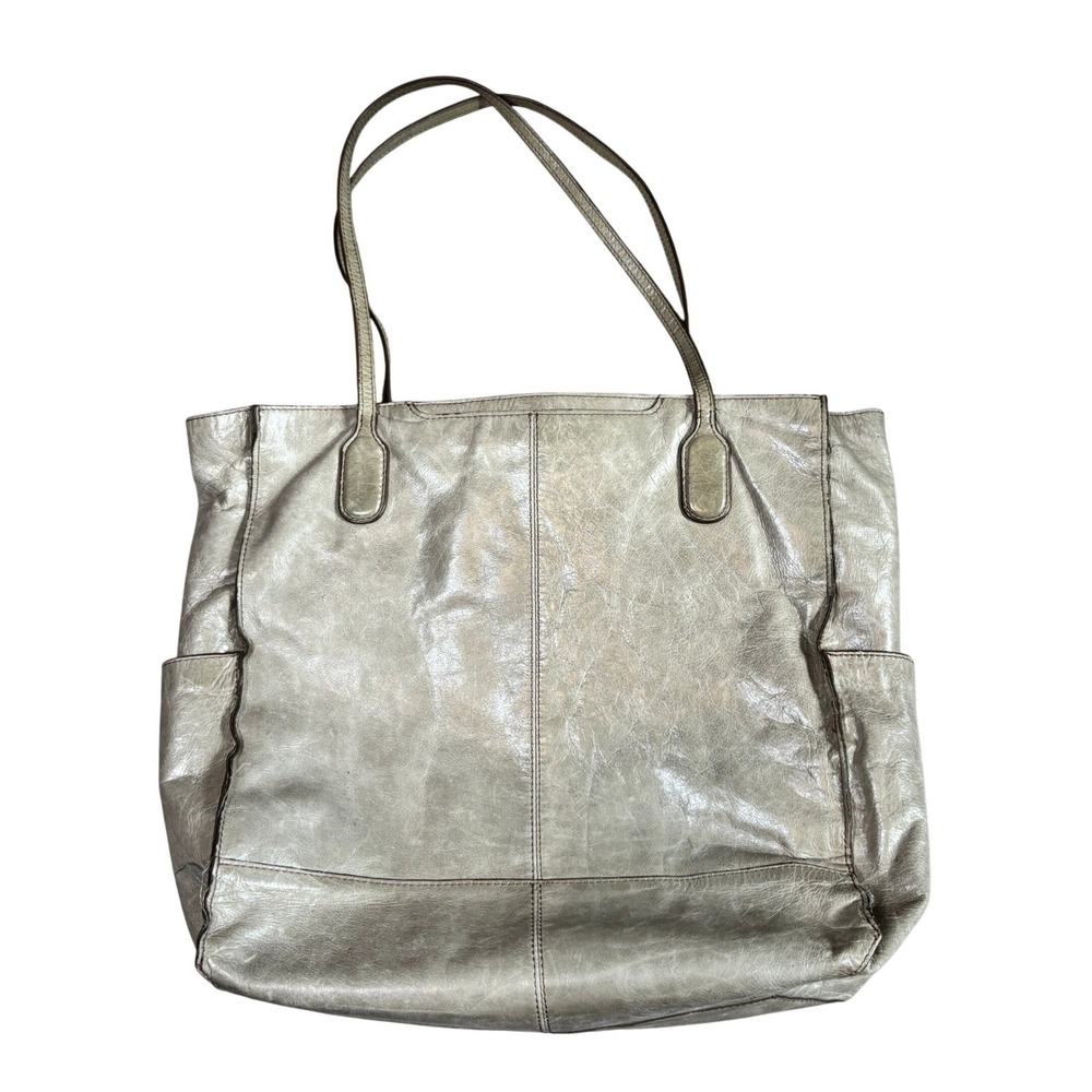 Hobo The Original Leather Tote Bag Grey Greenish Color Boho Shabby Chic Earthy